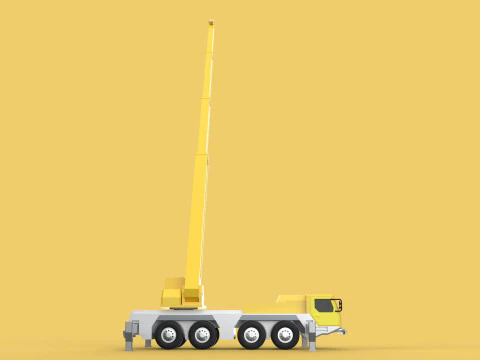 MOUNTED EXTENDED TELESCOPIC BOOM LONG REACH MOBILE CRANE ARM JIB 3D Model