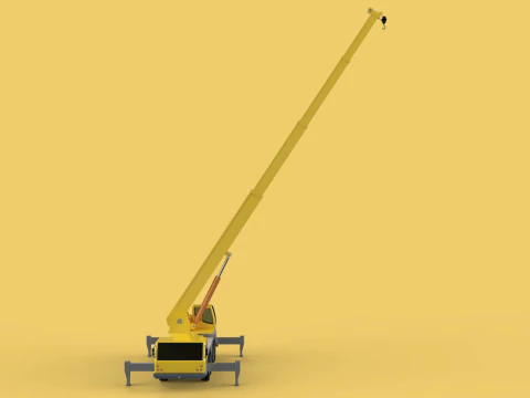 MOUNTED EXTENDED TELESCOPIC BOOM LONG REACH MOBILE CRANE ARM JIB 3D Model