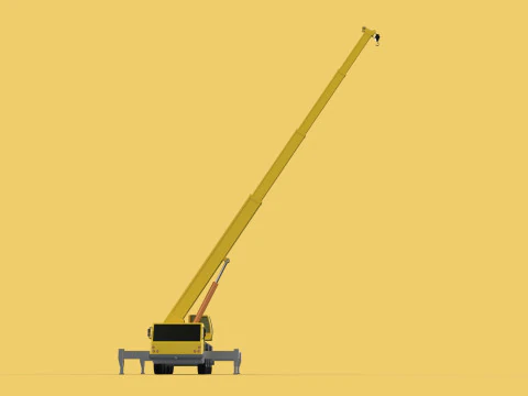 MOUNTED EXTENDED TELESCOPIC BOOM LONG REACH MOBILE CRANE ARM JIB 3D Model