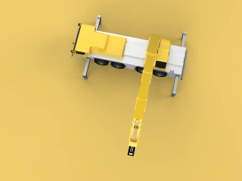MOUNTED EXTENDED TELESCOPIC BOOM LONG REACH MOBILE CRANE ARM JIB 3D Model