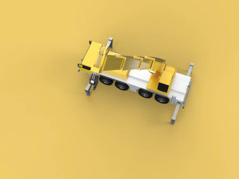 MOUNTED EXTENDED TELESCOPIC BOOM LONG REACH MOBILE CRANE ARM JIB 3D Model