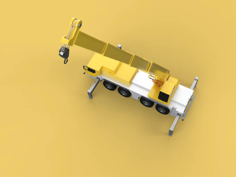 MOUNTED EXTENDED TELESCOPIC BOOM LONG REACH MOBILE CRANE ARM JIB 3D Model