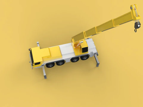 MOUNTED EXTENDED TELESCOPIC BOOM LONG REACH MOBILE CRANE ARM JIB 3D Model