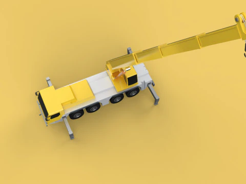 MOUNTED EXTENDED TELESCOPIC BOOM LONG REACH MOBILE CRANE ARM JIB 3D Model