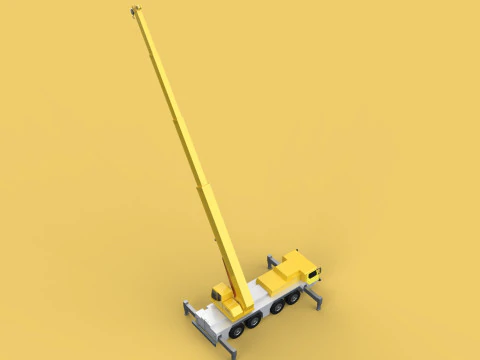 MOUNTED EXTENDED TELESCOPIC BOOM LONG REACH MOBILE CRANE ARM JIB 3D Model