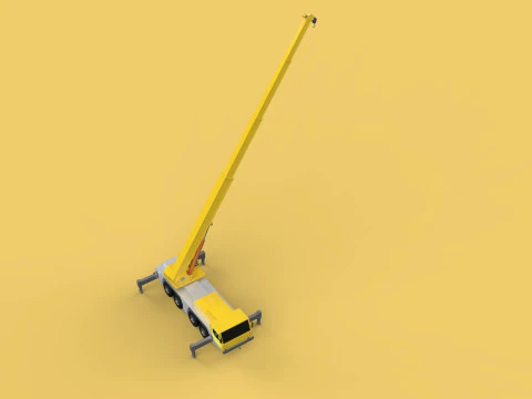 MOUNTED EXTENDED TELESCOPIC BOOM LONG REACH MOBILE CRANE ARM JIB 3D Model