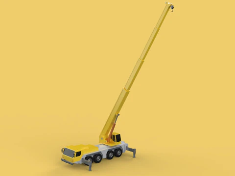 MOUNTED EXTENDED TELESCOPIC BOOM LONG REACH MOBILE CRANE ARM JIB 3D Model