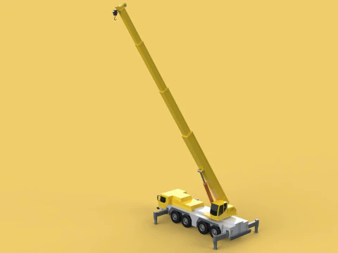 MOUNTED EXTENDED TELESCOPIC BOOM LONG REACH MOBILE CRANE ARM JIB 3D Model