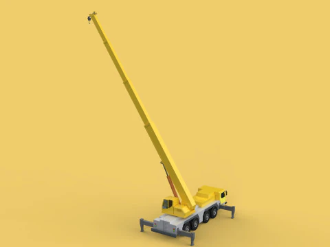 MOUNTED EXTENDED TELESCOPIC BOOM LONG REACH MOBILE CRANE ARM JIB 3D Model