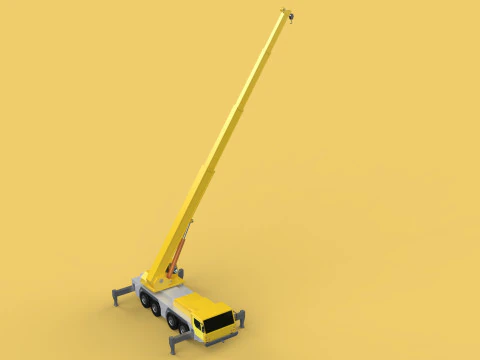 MOUNTED EXTENDED TELESCOPIC BOOM LONG REACH MOBILE CRANE ARM JIB 3D Model