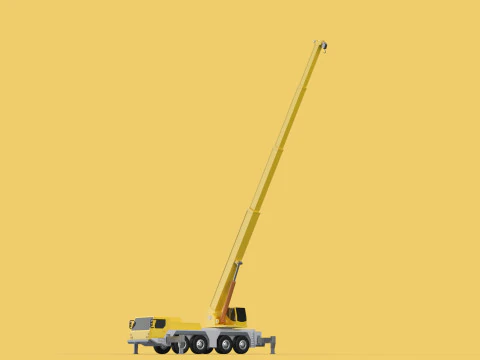 MOUNTED EXTENDED TELESCOPIC BOOM LONG REACH MOBILE CRANE ARM JIB 3D Model