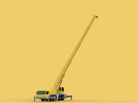 MOUNTED EXTENDED TELESCOPIC BOOM LONG REACH MOBILE CRANE ARM JIB 3D Model