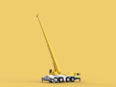 MOUNTED EXTENDED TELESCOPIC BOOM LONG REACH MOBILE CRANE ARM JIB Model 3D