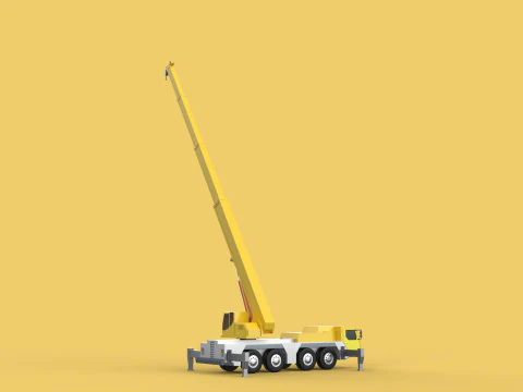 MOUNTED EXTENDED TELESCOPIC BOOM LONG REACH MOBILE CRANE ARM JIB 3D Model