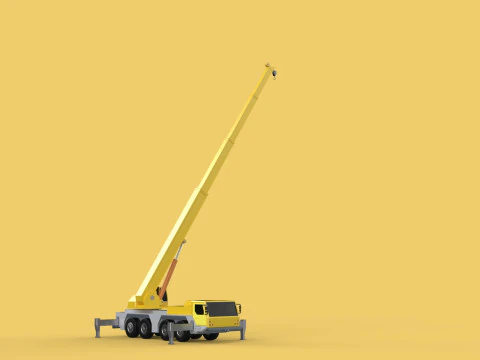 MOUNTED EXTENDED TELESCOPIC BOOM LONG REACH MOBILE CRANE ARM JIB 3D Model