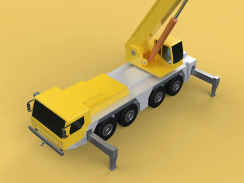 MOUNTED EXTENDED TELESCOPIC BOOM LONG REACH MOBILE CRANE ARM JIB 3D Model