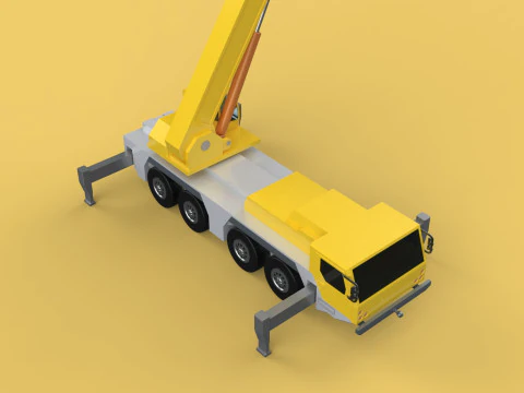 MOUNTED EXTENDED TELESCOPIC BOOM LONG REACH MOBILE CRANE ARM JIB 3D Model
