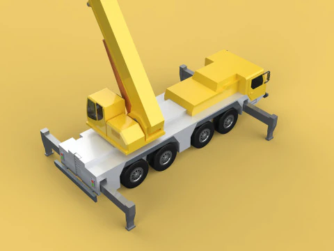 MOUNTED EXTENDED TELESCOPIC BOOM LONG REACH MOBILE CRANE ARM JIB 3D Model