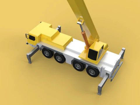 MOUNTED EXTENDED TELESCOPIC BOOM LONG REACH MOBILE CRANE ARM JIB 3D Model