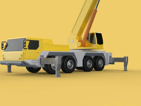 MOUNTED EXTENDED TELESCOPIC BOOM LONG REACH MOBILE CRANE ARM JIB 3D Model
