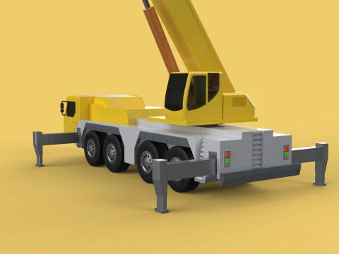 MOUNTED EXTENDED TELESCOPIC BOOM LONG REACH MOBILE CRANE ARM JIB 3D Model