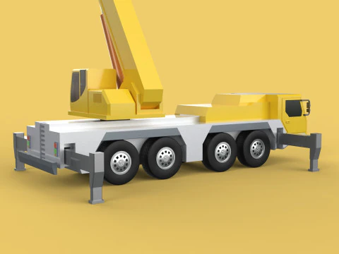 MOUNTED EXTENDED TELESCOPIC BOOM LONG REACH MOBILE CRANE ARM JIB 3D Model