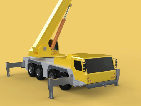 MOUNTED EXTENDED TELESCOPIC BOOM LONG REACH MOBILE CRANE ARM JIB 3D Model