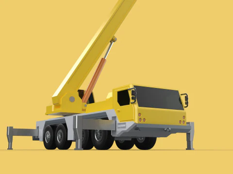 MOUNTED EXTENDED TELESCOPIC BOOM LONG REACH MOBILE CRANE ARM JIB 3D Model
