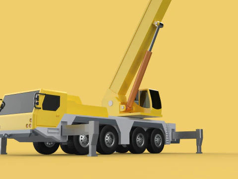 MOUNTED EXTENDED TELESCOPIC BOOM LONG REACH MOBILE CRANE ARM JIB 3D Model