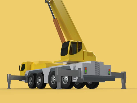MOUNTED EXTENDED TELESCOPIC BOOM LONG REACH MOBILE CRANE ARM JIB 3D Model