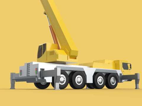 MOUNTED EXTENDED TELESCOPIC BOOM LONG REACH MOBILE CRANE ARM JIB 3D Model