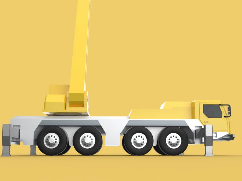 MOUNTED EXTENDED TELESCOPIC BOOM LONG REACH MOBILE CRANE ARM JIB 3D Model
