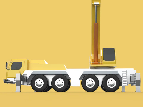 MOUNTED EXTENDED TELESCOPIC BOOM LONG REACH MOBILE CRANE ARM JIB 3D Model