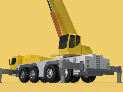 MOUNTED EXTENDED TELESCOPIC BOOM LONG REACH MOBILE CRANE ARM JIB 3D Model