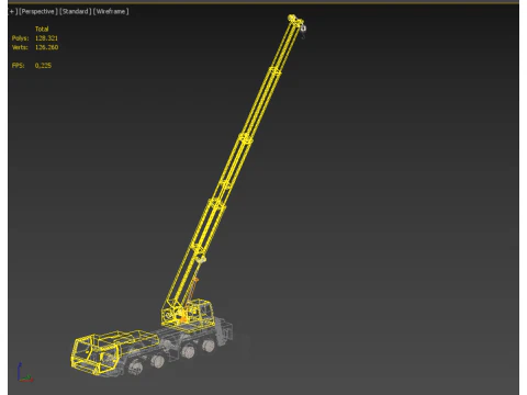 MOUNTED EXTENDED TELESCOPIC BOOM LONG REACH MOBILE CRANE ARM JIB 3D Model