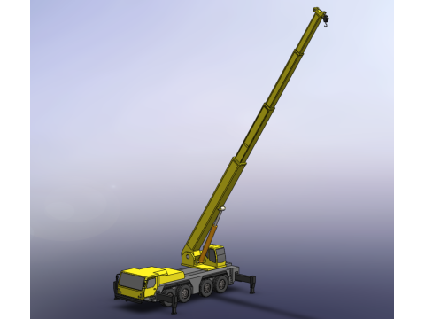 MOUNTED EXTENDED TELESCOPIC BOOM LONG REACH MOBILE CRANE ARM JIB Model 3D