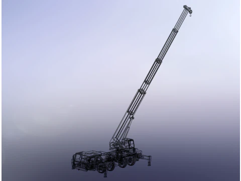 MOUNTED EXTENDED TELESCOPIC BOOM LONG REACH MOBILE CRANE ARM JIB 3D Model