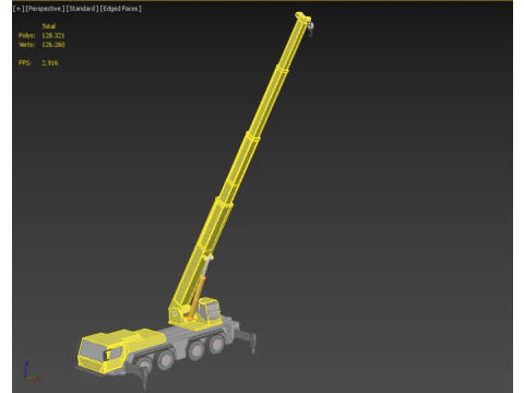MOUNTED EXTENDED TELESCOPIC BOOM LONG REACH MOBILE CRANE ARM JIB 3D Model