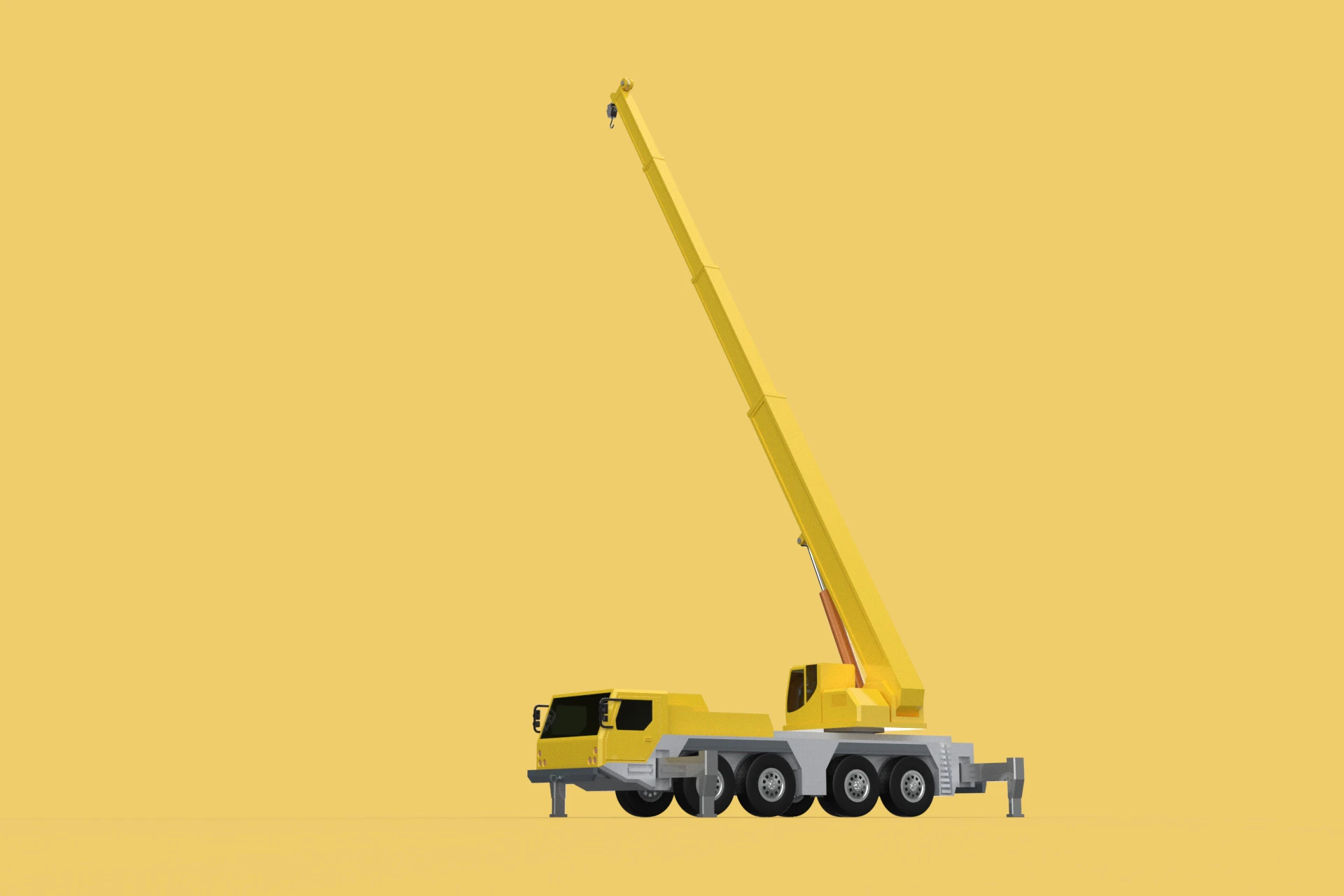 OUTRIGGER TRUCK TELESCOPIC MOBILE CRANE ARM JIB LTM1070 LTM-1070 3D Model .c4d .max .obj .3ds .fbx .stl .blend 