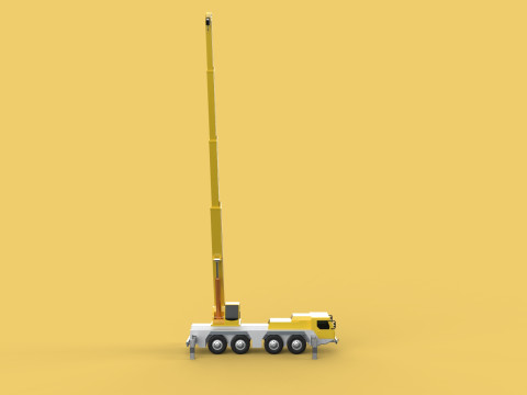 OUTRIGGER TRUCK TELESCOPIC MOBILE CRANE ARM JIB LTM1070 LTM-1070 Model 3D