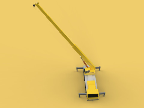 OUTRIGGER TRUCK TELESCOPIC MOBILE CRANE ARM JIB LTM1070 LTM-1070 Model 3D