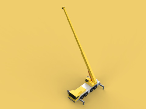 OUTRIGGER TRUCK TELESCOPIC MOBILE CRANE ARM JIB LTM1070 LTM-1070 Model 3D