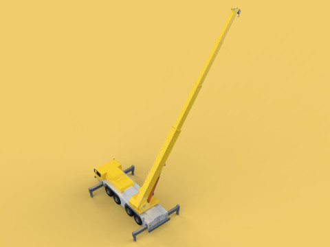 OUTRIGGER TRUCK TELESCOPIC MOBILE CRANE ARM JIB LTM1070 LTM-1070 Model 3D
