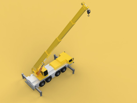 OUTRIGGER TRUCK TELESCOPIC MOBILE CRANE ARM JIB LTM1070 LTM-1070 Model 3D