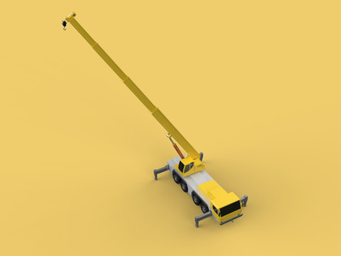 OUTRIGGER TRUCK TELESCOPIC MOBILE CRANE ARM JIB LTM1070 LTM-1070 Model 3D