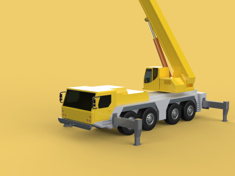OUTRIGGER TRUCK TELESCOPIC MOBILE CRANE ARM JIB LTM1070 LTM-1070 Model 3D