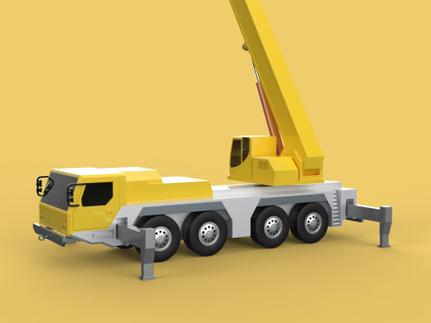 OUTRIGGER TRUCK TELESCOPIC MOBILE CRANE ARM JIB LTM1070 LTM-1070 Model 3D