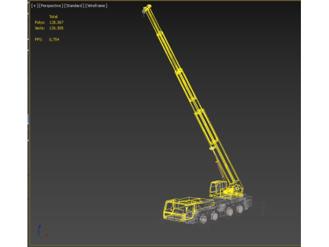 OUTRIGGER TRUCK TELESCOPIC MOBILE CRANE ARM JIB LTM1070 LTM-1070 Model 3D