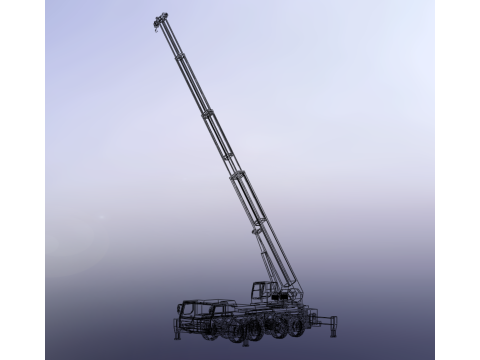 OUTRIGGER TRUCK TELESCOPIC MOBILE CRANE ARM JIB LTM1070 LTM-1070 Model 3D