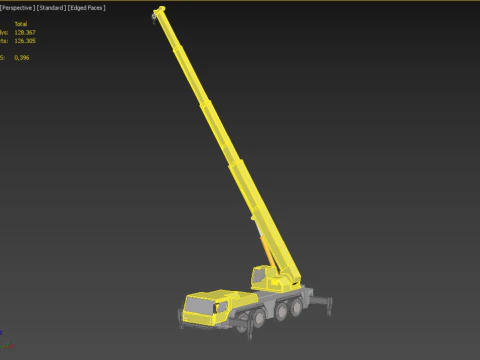 OUTRIGGER TRUCK TELESCOPIC MOBILE CRANE ARM JIB LTM1070 LTM-1070 3D Model